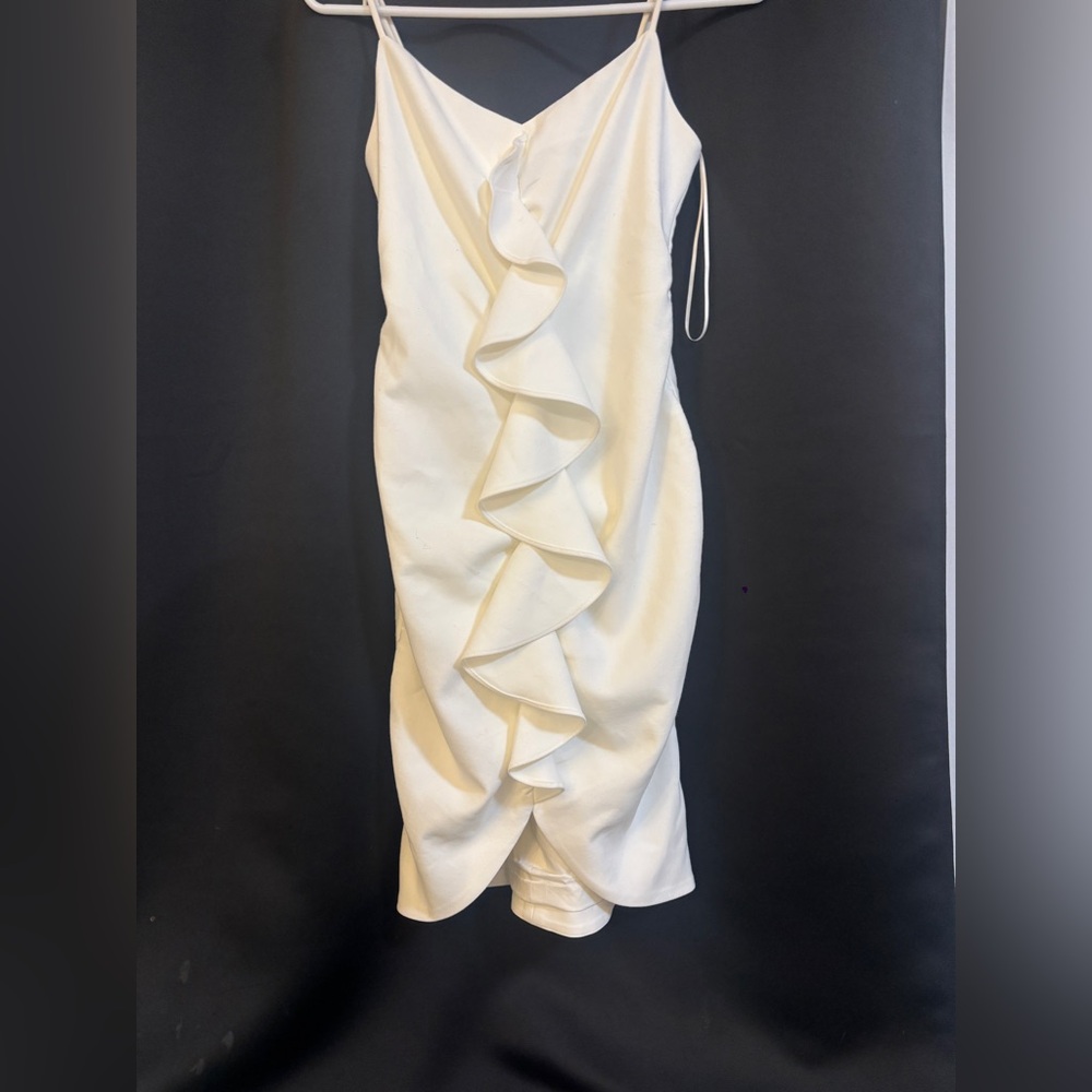Nordstrom White Backless Ruffle Dress